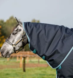 Horseware Ireland Amigo 1200D Plus 250gr - Navy/Aqua/Turquoise< Regndekken