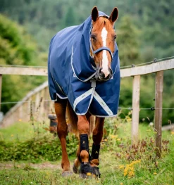 Horseware Ireland Amigo 1200D Plus 250gr - Navy/Titanium Grey< Regndekken