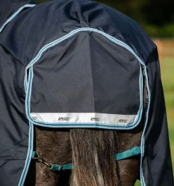 Horseware Ireland Amigo 1200D Ponni Plus 250gr - Navy/Aqua/Turquoise< Regndekken