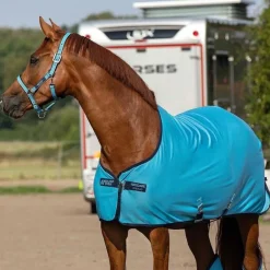 Horseware Ireland Amigo Jersey Cooler - Delphinium Blue & Navy< Svettedekken