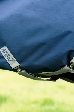 Horseware Ireland Amigo Ripstop 900D Plus Ponni 200gr - Navy/Titanium Grey< Regndekken