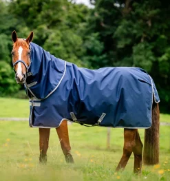 Horseware Ireland Amigo Ripstop 900D Plus 100g - Navy/Titanium Grey< Regndekken