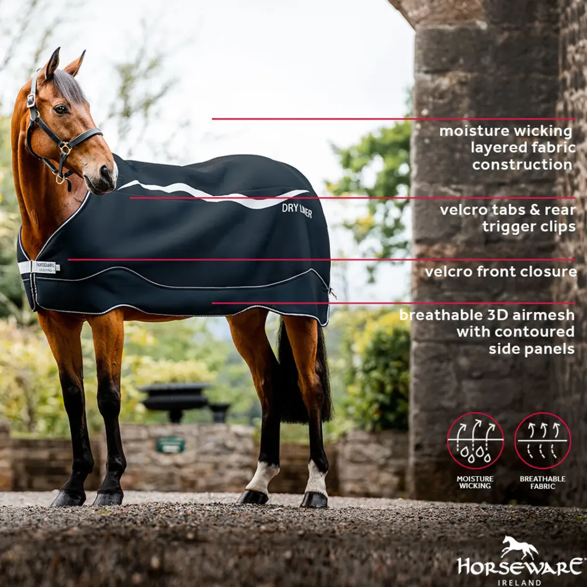 Horseware Ireland Horseware Dry Liner - Navy/Silver< Linere